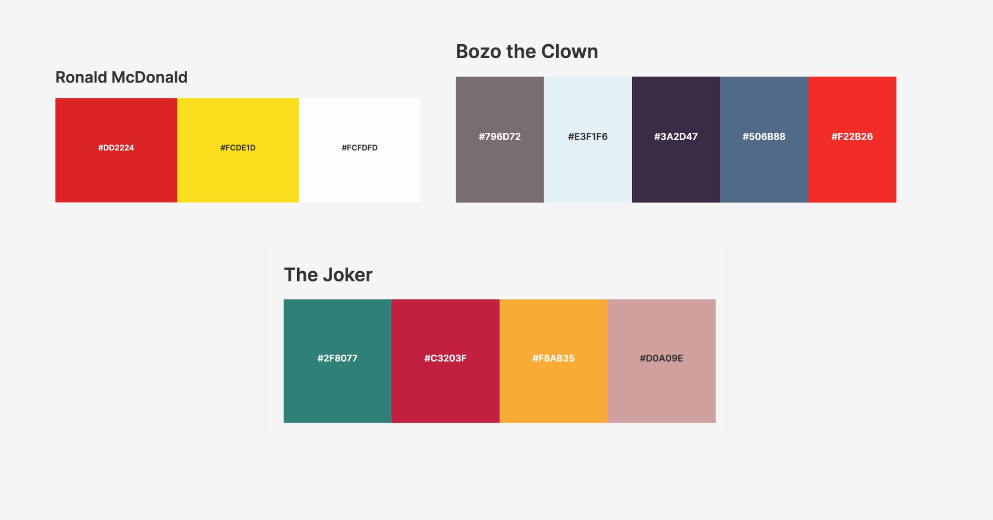  20 Clown Colors Palette With HEX Codes Eggradients